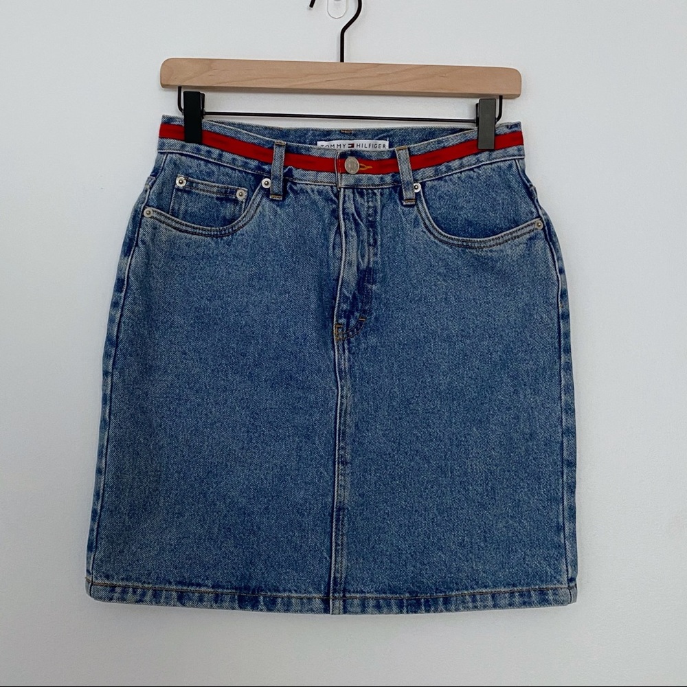 Tommy Hilfiger VTG 90s Denim Jean Skirt Size 6
